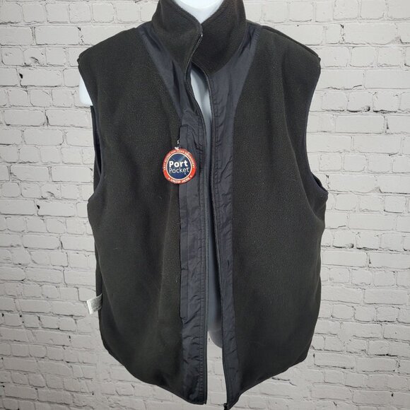 NWT Port Authority Black Soft Shell Water Wind Resistant Fleece Lined Zip Vest L - Picture 5 of 16